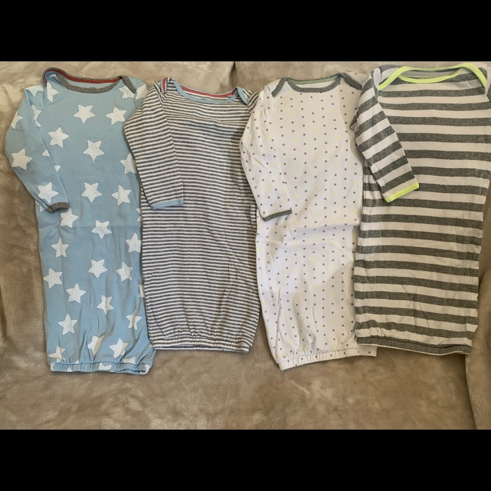 4pk Cat & Jack nightgowns sz 0-6months.